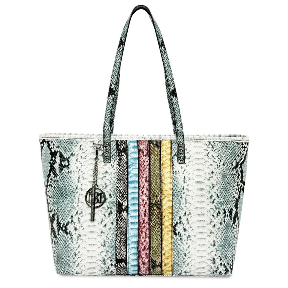 Badgley Mischka Large Snake Skin‎ Light Blue Tote Bag, NWT